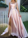 Cute Ball Gown/Princess Satin Straight Beaded Prom Dresses #Milly020126605