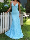 Elegant Trumpet/Mermaid Lace Beaded Lace-up Prom Dresses #Milly020126610