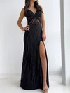 Black Mermaid Sweetheart Satin Beaded Prom Dresses #Milly020126642