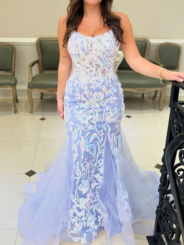 Mermaid Scoop Neck Sparkly Sequin Prom Dresses With Ruched #Milly020126699