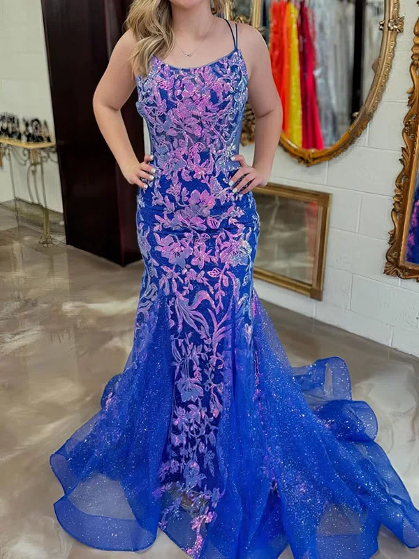 Mermaid Scoop Neck Sparkly Sequin Prom Dresses With Ruched #Milly020126700