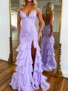 Cute Trumpet/Mermaid Chiffon Appliques Split Prom Dresses #Milly020126742