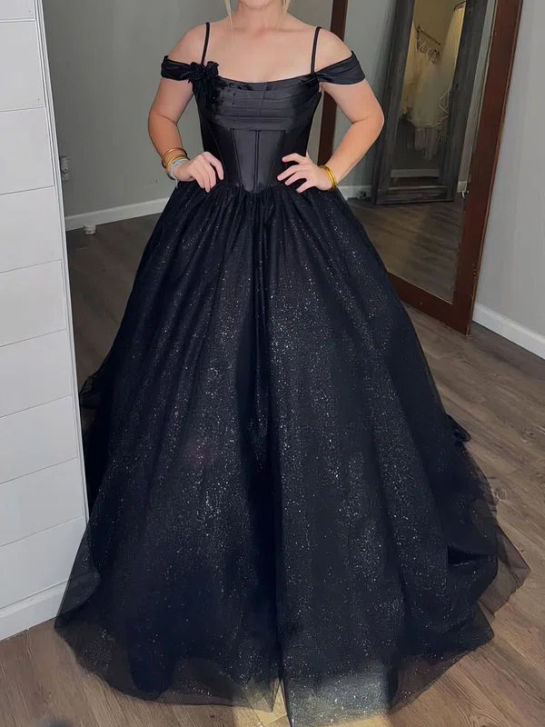 Ball Gown Cowl Neck Satin Tulle Prom Dresses With Ruched #Milly020126770