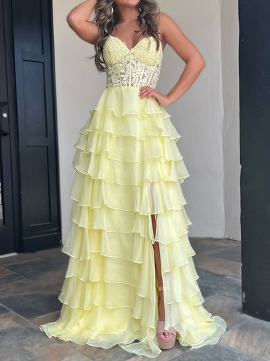 Cute Ball Gown/Princess Chiffon Appliques Tiered Prom Dresses #Milly020126775