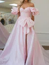 Ball Gown Off-the-shoulder Satin Prom Dresses With Bow #Milly020126787