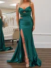 Unique Sheath/Column Satin Ruched Cut Out Prom Dresses #Milly020126790