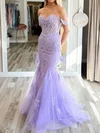 Mermaid Off-the-shoulder Tulle Prom Dresses With Appliques #Milly020126801