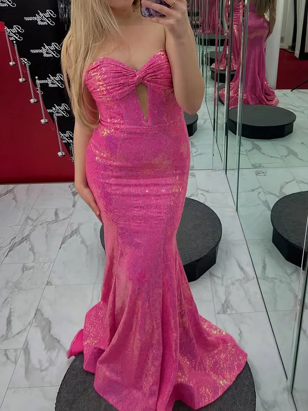 Mermaid Strapless Sparkly Sequin Prom Dresses With Ruched #Milly020126869