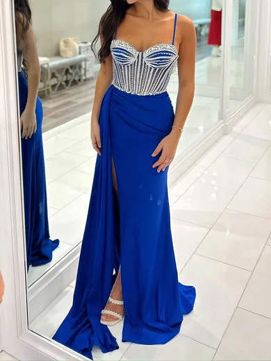 Sheath/Column Sweetheart Jersey Prom Dresses With Beading #Milly020126897