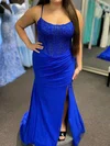 Mermaid Scoop Neck Glitter Prom Dresses With Beading #Milly020126932