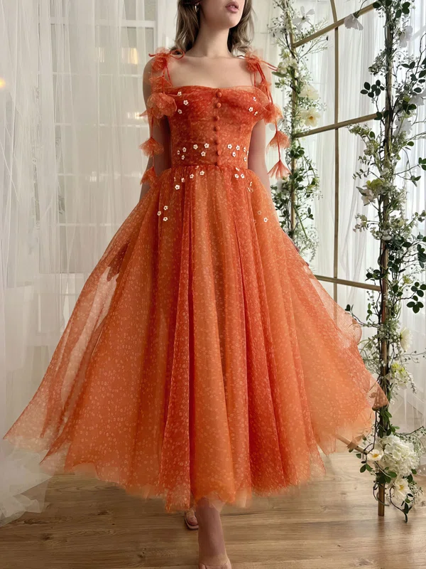 Puffy Ball Gown/Princess Tulle Square Neck Ruched Prom Dresses #Milly020126961