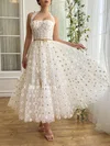 Princess Corset Halter Tulle Ruched Floral Long Homecoming Dresses #Milly020126962