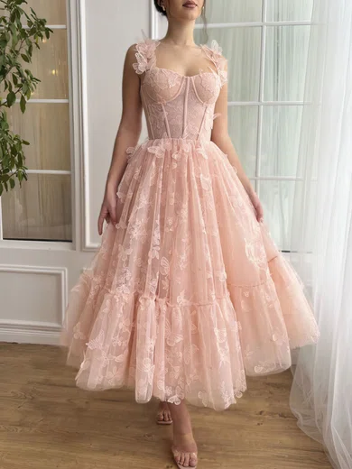 Ball Gown Sweetheart Tulle Floral Prom Dresses With Butterfly #Milly020126965