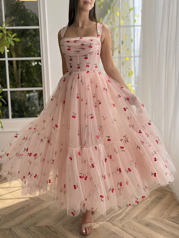 Princess Corset Cowl Neck Tulle Ruched Floral Long Homecoming Dresses #Milly020126968