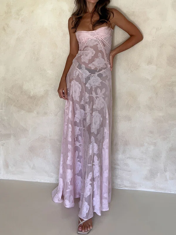 A-line Sweetheart Floor-length Floral Prom Dresses #Milly020126987