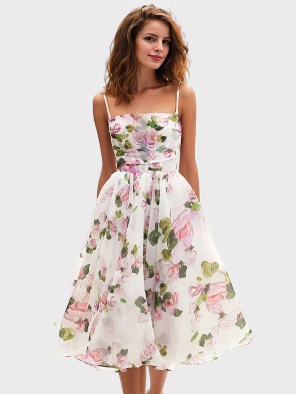 Cute Ball Gown/Princess Organza Floral Lace-up Prom Dresses #Milly020126991