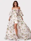 Puffy Ball Gown/Princess Organza Floral Split Prom Dresses #Milly020126993