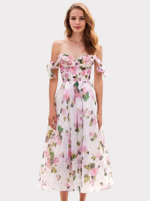 Cute Ball Gown/Princess Organza Floral Lace-up Prom Dresses #Milly020126995