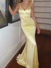 Mermaid V-neck Satin Backless Modest Prom Dresses #Milly020127009