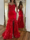 Mermaid Strapless Ruffle Tiered Prom Dresses with Appliques #Milly020127055