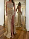 Sheath/Column Strapless Sparkly Sequin Prom Dresses with Beading #Milly020127057