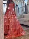 Ball Gown Strapless Metallic Ruffle Tiered Prom Dresses #Milly020127071