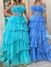 Ball Gown Strapless Tulle Ruffle Tiered Prom Dresses #Milly020127106
