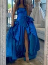 Princess Strapless Satin Ruched Prom Dresses With Bow #Milly020127110