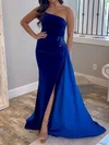Sheath/Column Strapless Satin Velvet Prom Dresses With Beading #Milly020127122