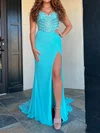 Sheath/Column Sweetheart Chiffon Beaded Prom Dresses With Ruched #Milly020127130
