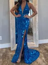 Sheath/Column Halter Sparkly Sequin Prom Dresses #Milly020127133