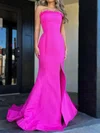 Mermaid Strapless Satin Ruffle Prom Dresses #Milly020127142