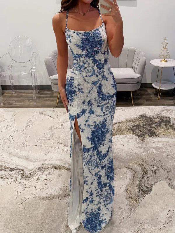 Sheath/Column Scoop Neck Sparkly Sequin Prom Dresses #Milly020127157