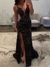 Sheath/Column V-neck Lace Backless Beaded Prom Dresses #Milly020127165