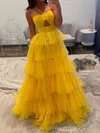 Ball Gown Halter Tulle Ruffle Tiered Prom Dresses #Milly020127170