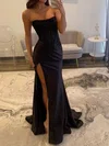 Sheath/Column Strapless Satin Corset Prom Dresses With Appliques #Milly020127191