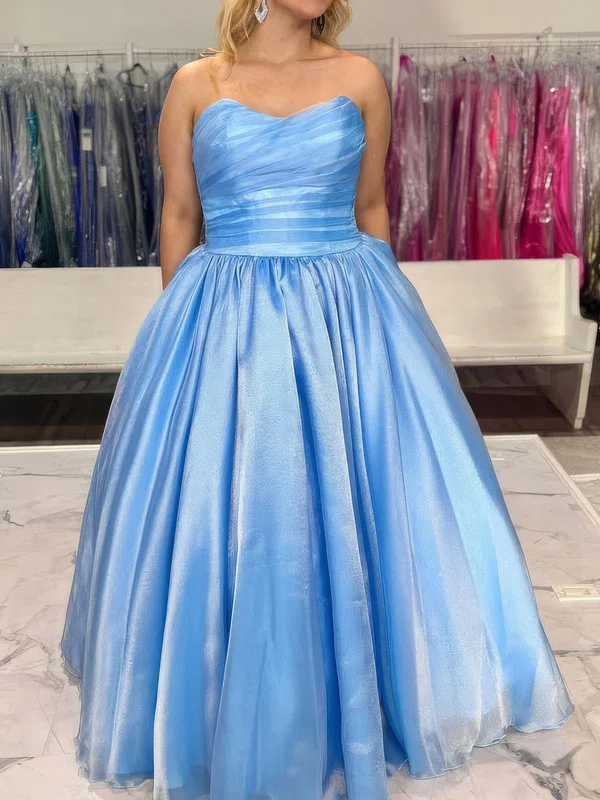 Ball Gown Strapless Tulle Prom Dresses With Ruched #Milly020127233