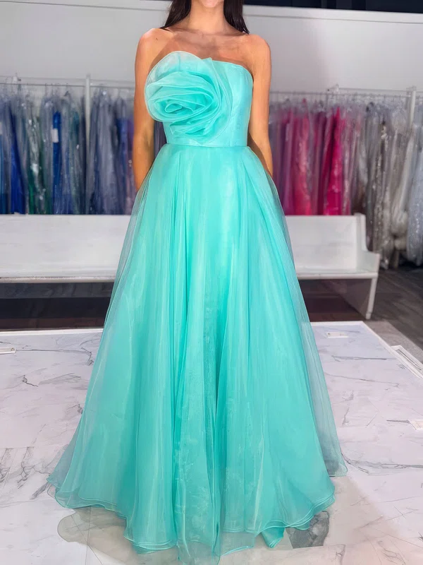 Ball Gown Strapless Tulle Prom Dresses With Ruched #Milly020127234