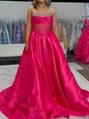 Ball Gown Strapless Satin Corset Prom Dresses With Beading #Milly020127255