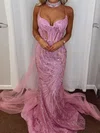 Sheath/Column V-neck Sparkly Sequin Prom Dresses #Milly020127287