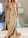 Mermaid Strapless Satin Prom Dresses With Ruched #Milly020127325