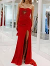Mermaid Strapless Satin Cut Out Prom Dresses With Beading #Milly020127327