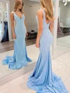 Mermaid V-neck Jersey Beaded Prom Dresses #Milly020127334