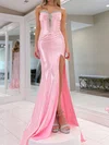 Mermaid Sweetheart Satin Corset Prom Dresses With Beading #Milly020127341