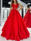 Ball Gown Sweetheart Satin Corset Prom Dresses With Ruched #Milly020127354