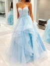 Princess Sweetheart Tulle Ruffle Prom Dresses With Appliques #Milly020127367