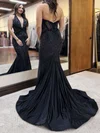 Mermaid Halter Satin Beaded Prom Dresses With Appliques #Milly020127403
