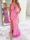 Sheath/Column V-neck Backless Sparkly Sequin Prom Dresses #Milly020127414