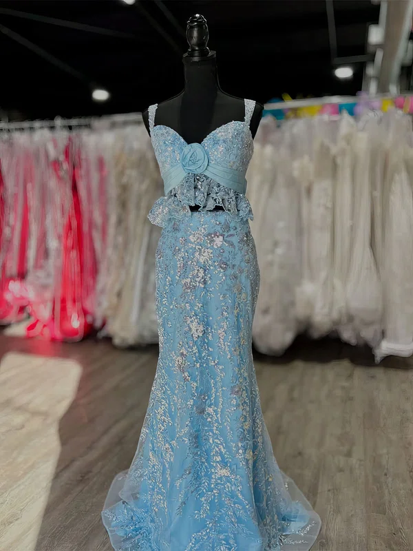 Mermaid Sweetheart Lace Two Piece Prom Dresses With Appliques #Milly020127469