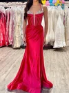 Sheath/Column Halter Satin Prom Dresses With Beading #Milly020127473